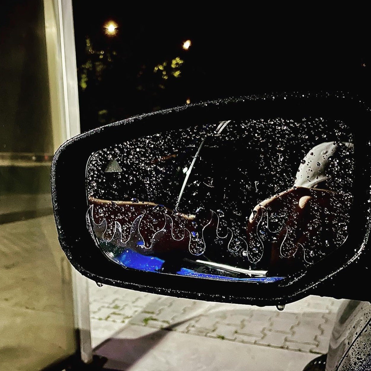 Anti Fog Flame car mirror decal Rainproof / sticker peeker - JDM anime window car accessories - car girl boy - sad boyz girl - Cool gift