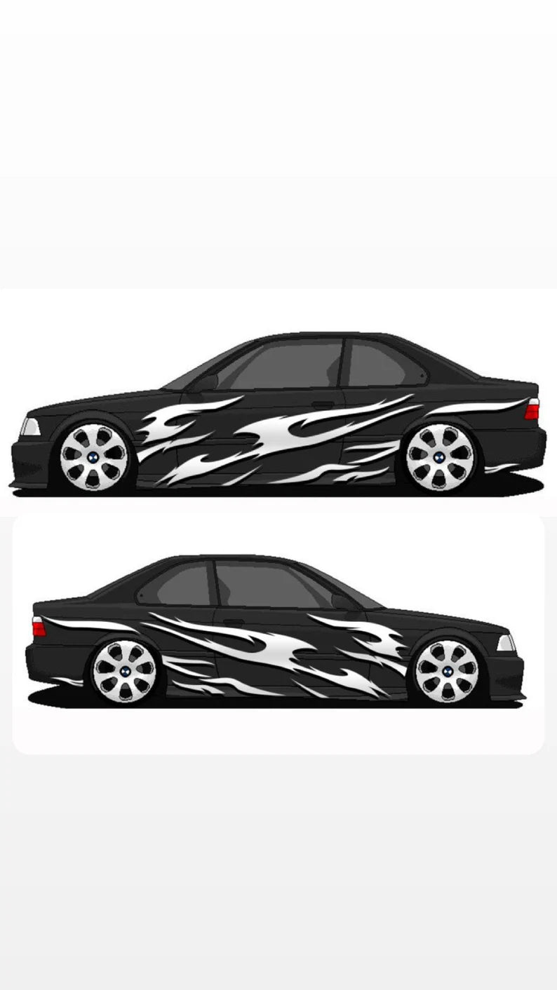 Shadow flames car livery - svg graphics layouts