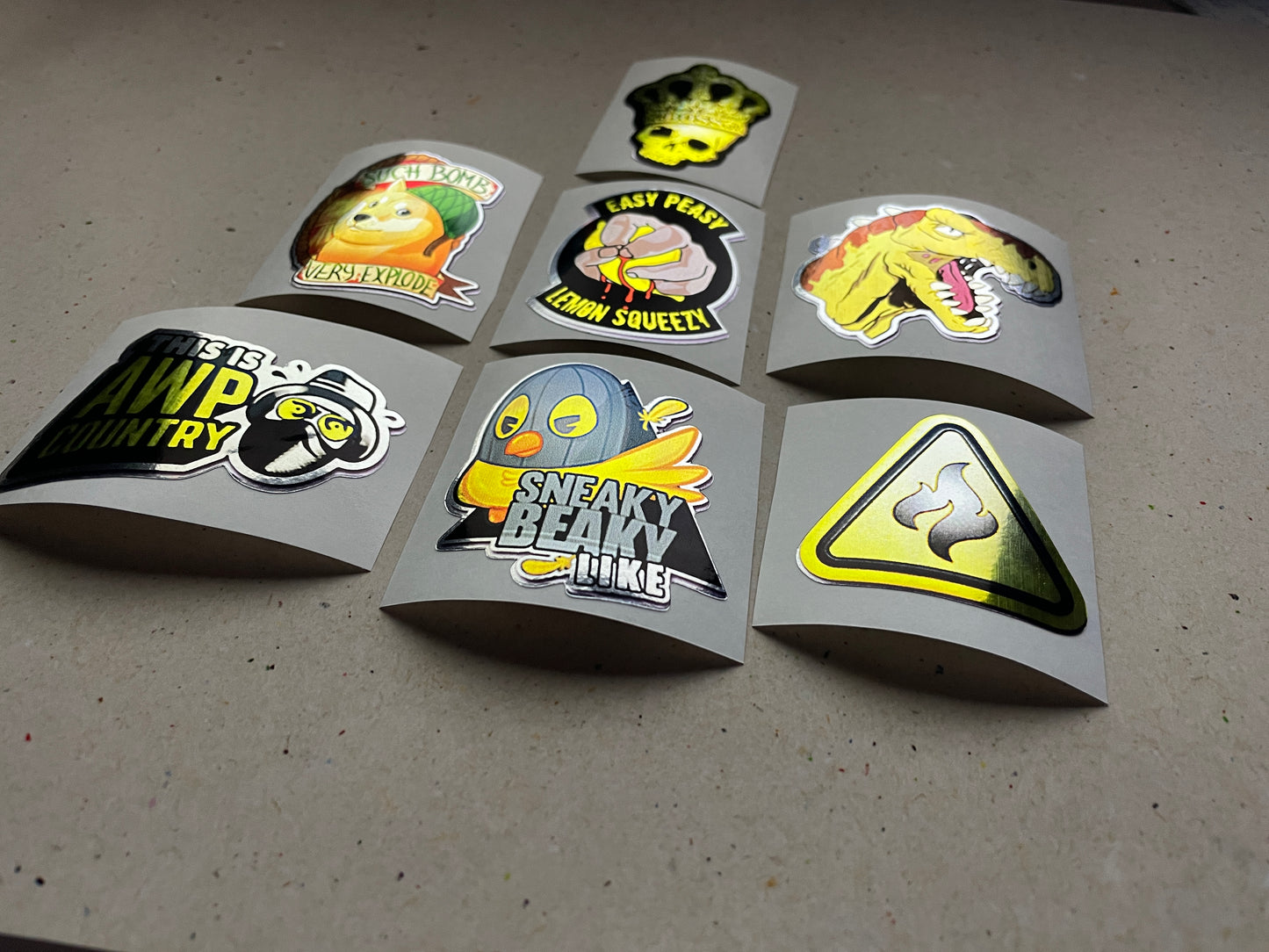 Yellow Set - Stickers from CS GO in real life / Global Offensive decal / Sticker / Decal / Gaming csgo Gamer Gift