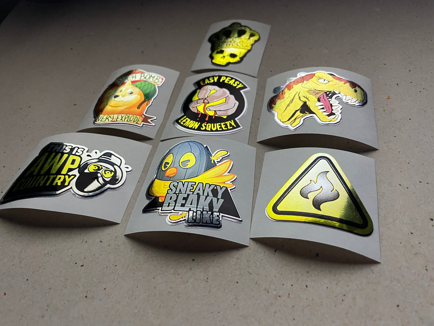 Yellow Set - Stickers from CS GO in real life / Global Offensive decal / Sticker / Decal / Gaming csgo Gamer Gift