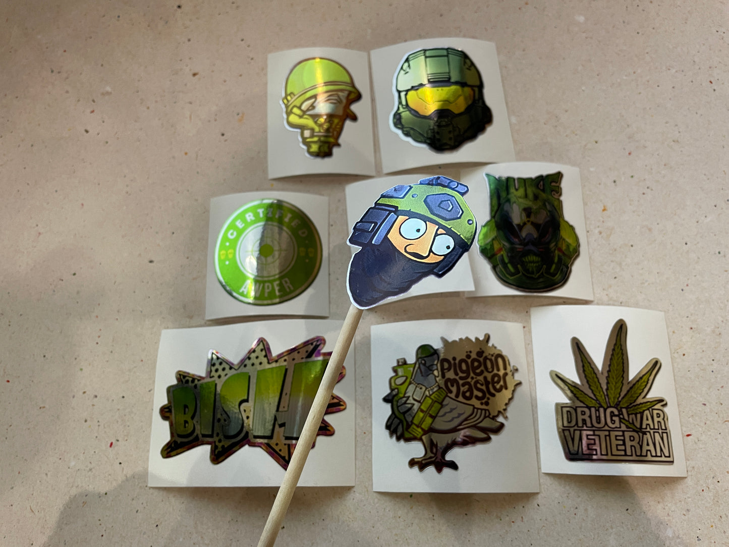 Green Set - Stickers from CS GO in real life / Global Offensive decal / Sticker / Decal / Gaming csgo Gamer Gift