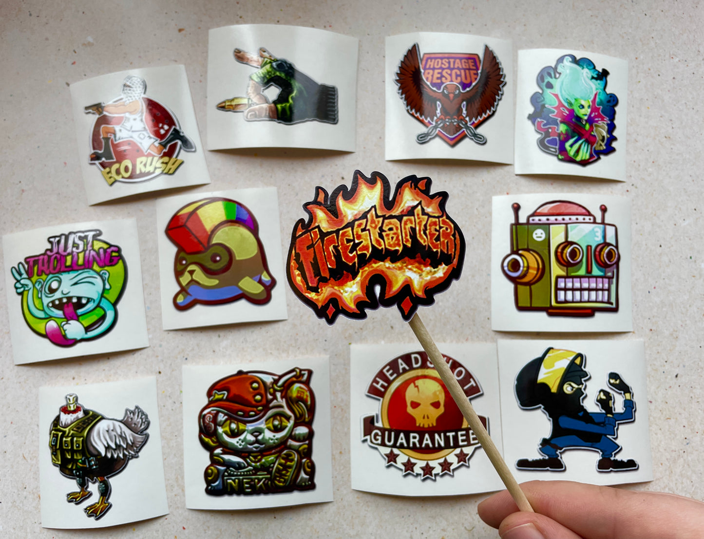 Community 4 Set - Stickers from CS GO in real life / Global Offensive decal / Sticker / Decal / Gaming csgo Gamer Gift