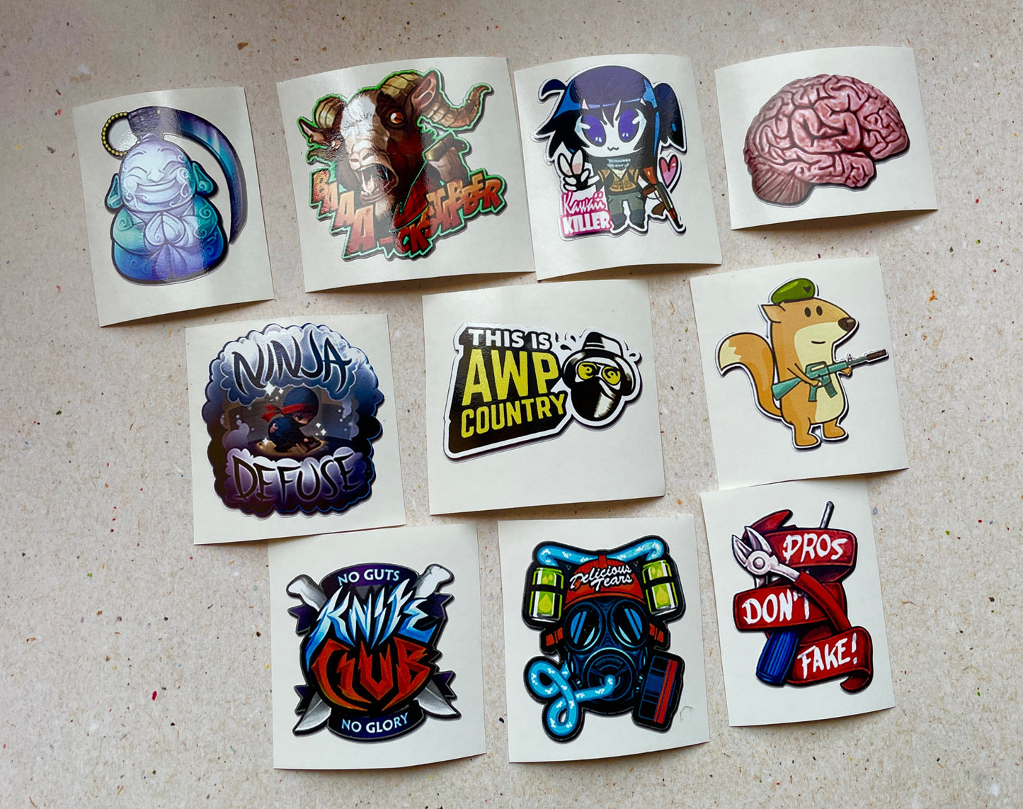 Community 5 Set - Stickers from CS GO in real life / Global Offensive decal / Sticker / Decal / Gaming csgo Gamer Gift