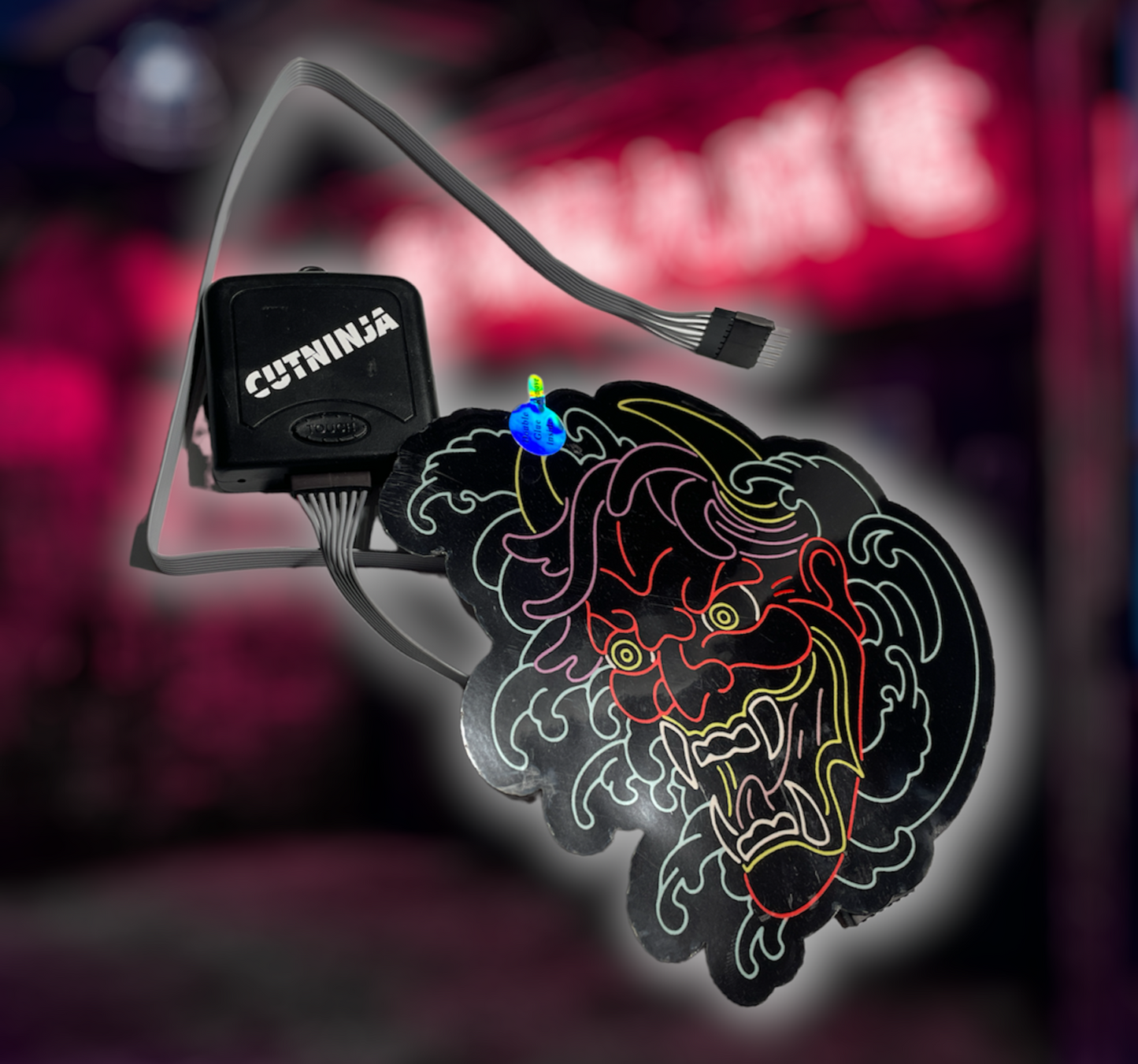 Oni Mask Electric Car Sticker by CutNinja™ - SPALAH - Collection of Glowing Led Stickers