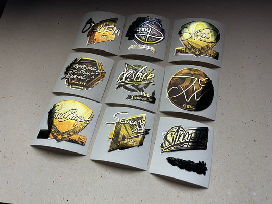 Legendary Players Signatures Set - Stickers from CS GO in real life / Global Offensive decal / Sticker / Decal / Gaming csgo Gamer Gift